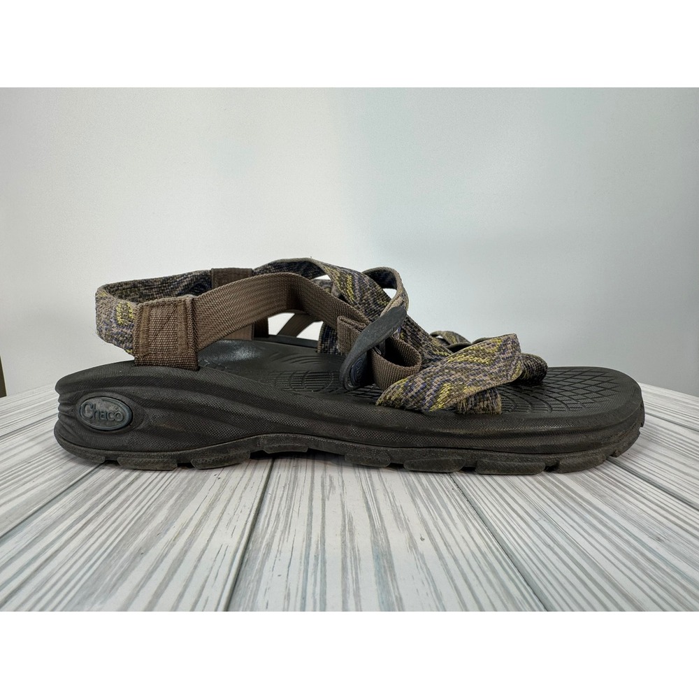 Chaco Z/2 Classic Mens Sandals Sz 10 Brown Geometric Toe Loop Hiking Water Sport - Picture 6 of 12